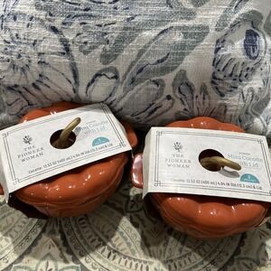 Pioneer Woman Mini Pumpkin Cocotte w/ Lid  Casserole Dutch Oven Set 2 FREE SHIP!